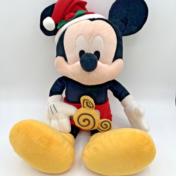 Disney Christmas Mickey Mouse Santa Plush with Lollipop – HTF Hong Kong 16" - Picture 1 of 11
